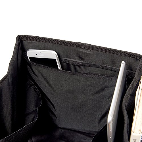 Car Back Seat Organizer iKross Car Console Storage Bins Basket with 2 Cup Holders for Adults Baby Toddler Kids, Back Seat Box Container for Minivan, Vans, Cars, SUV – Black - Thumbnail 7