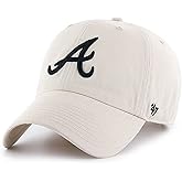 47 Brand MLB Natural Primary Logo Clean Up Adjustable Baseball Cap Hat, Adult One Size Fits All