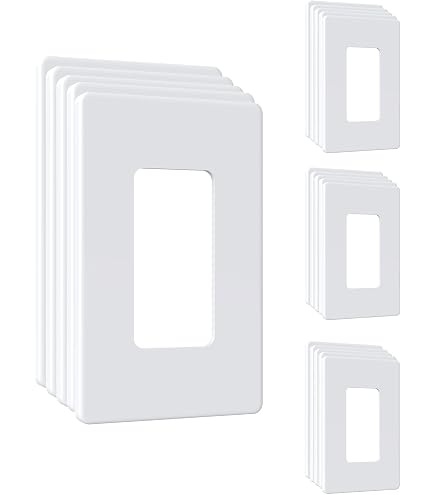 ENERLITES Plaque Murale Sans Vis 2x11,9x21,1cm Ivoire - Polycarbonate Incassable, Sécurité Enfants, 2 Ouvertures