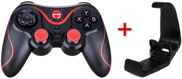 Bluetooth Gamepad Sensa Fili Android Game Controller con soporte del telfono para Android Smartphone Xiaomi Huawei Samsung IOS TV Box Tablet PC negro