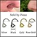 Kokkn 3 Pcs Heart Nose Studs Piercing Ornament Nose Ring Screw Stainless Steel Curved Nose Nails (Silver)