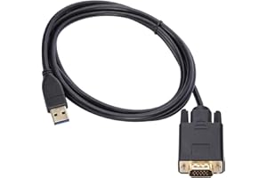 1pcs Wezxrauo 1.8m USB 3.0 to VGA Cable, 1080P USB to VGA Adapter Converter for Laptop to Monitor Projector, External Video D