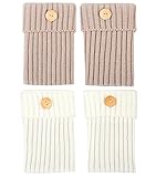Dimore Crochet Boot Cuff Pattern Button Up Boot Cuffs Boot Cuffs Boot Toppers Leg Warmers Beige/White