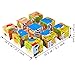Lewo Wooden Animal Block Puzzle Cube Pattern Blocks Animals Jigsaw Puzzles Boys Girls Toddlers 2 3 4 (Cube Puzzle)