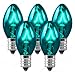 C7 - Transparent Teal - 5 Watt - Candelabra Base - Christmas Lights - 25 Pack