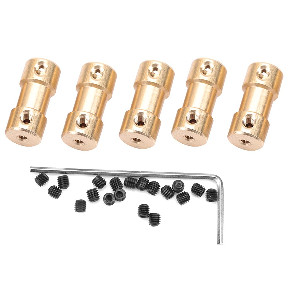 5pcs Iron Motor Copper Shaft , Flexible Couplings Sliding Block Couplings Coupler Connector Transfer Joint Adapter[2.3-4.0mm]