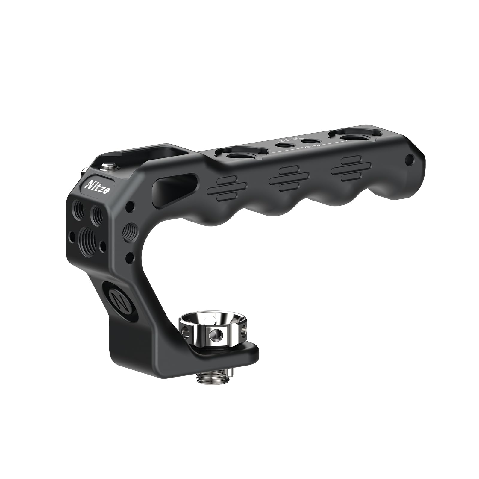 Nitze ARRI Locating Handle with 3/8" Screw and Detachable ARRI Locating Pins,Mini Camera Top Grip with Built-in Anti-off Cold Shoe for Camera Cage, DSLR Cameras(Lil Stinger II Handle)-PA28M-D2