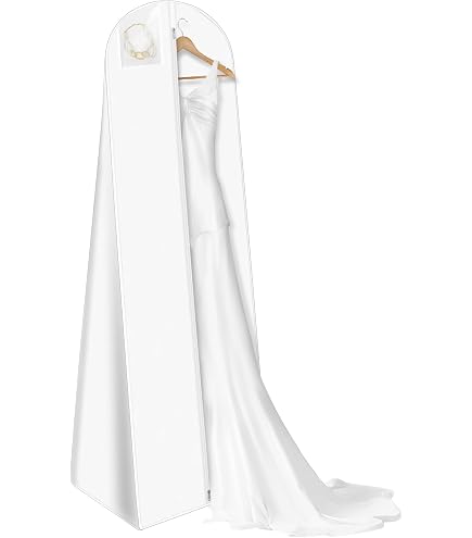 Wedding Dress Garment Bag Extra Long White Clothes Cover for Storage or Travel : Home & Kitchen