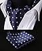 HISDERN Men's Ascot Polka Dot Jacquard Woven Gift Cravat Tie and Pocket Square Set