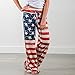 Women Pants Neartime Print Loose Casual Pants American Flag Drawstring Wide Leggings