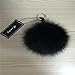 Roniky Newest Large Genuine Fox Fur Pom Pom Keychain Bag Purse Charm Gold Ring Fluffy Fur Ball (5.1