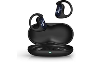 1MORE Fit SE S30 Open Ear Headphones, Wireless Bluetooth Headphones with 4 Microphones for Clear Calls, Sports Earbuds Split Design with Earhooks, IPX5, 30-Hour Playtime, 5.3, Black (EF606)