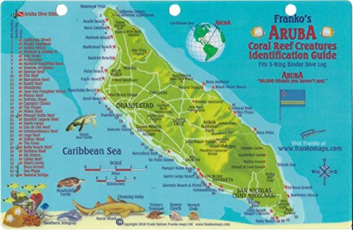 Aruba Dive Map & Reef Creatures Guide Franko Maps Laminated Fish Card by Franko Maps Ltd.