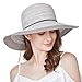 SOMALER Women Floppy Sun Hat Summer Wide Brim Beach Cap Packable Cotton Straw Hat for Travel Light Grey