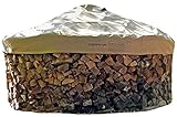 Firewood Cover And Base - Store Wood Logs Without A Rack. Includes Base Template And Cover With Integrated Hold Down Straps