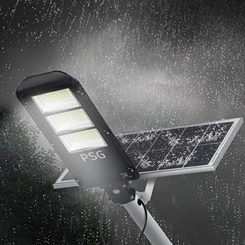 180W Solar Street Lights Outdoor Lamp, 360 LEDs 10000 Lumens with Remote Control,Light Control, Dusk to Dawn Security Led Flood Light for Yard, Garden, Street, Basketball Court