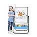 Kids Art Easel Whiteboard&Chalkboard Double Sided Easel, 29.5inch-44inch Height Adjustable & 360°Rotating with Magnetic Letters and Numbers (Black)