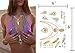 Metallic Temporary Tattoos - Waterproof Nontoxic 150+ Designs 10 Large Sheets Flash Fake Tattoos Stickers in Gold, Rose Gold & Silver, Gold101
