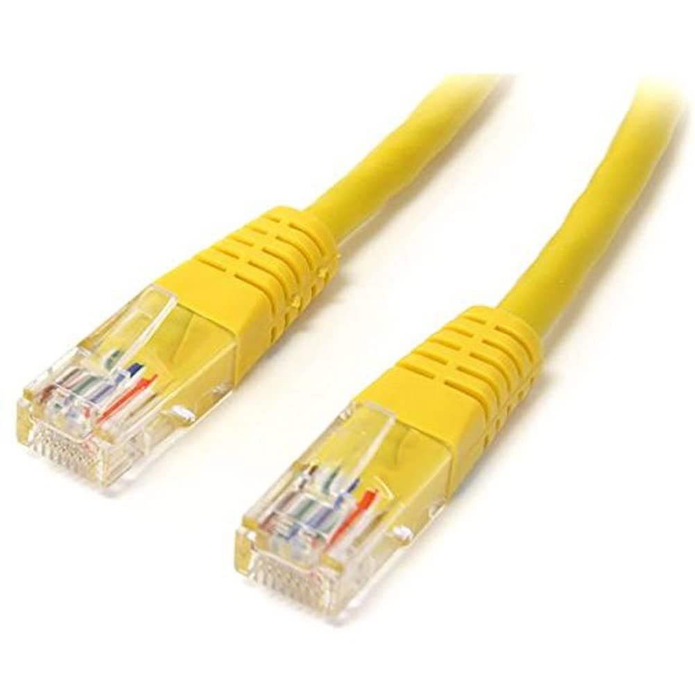 StarTech Cat5e Ethernet Cable - 2 ft - Yellow - Patch Cable - Molded Cat5e Cable - Short Network Cable - Ethernet Cord - Cat 5e Cable - 2ft (M45PATCH2YL)