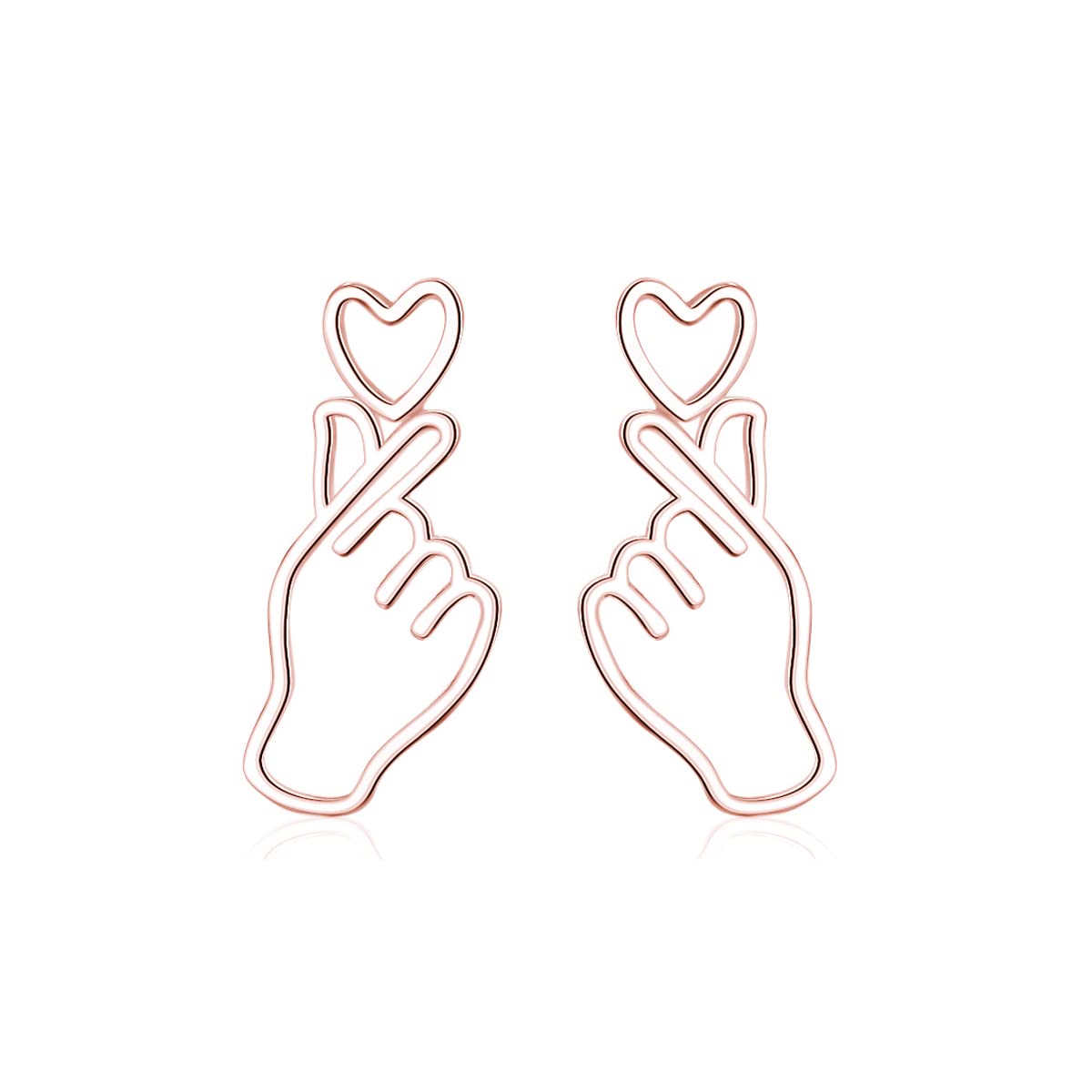 SLUYNZ 925 Sterling Silver Heart Earrings Studs for Women Heart Studs Earrings Mother's Day Gift Earrings (C-Rose-Gold)