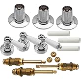 DANCO Trim Kit for Price Pfister Triple-Handle Tub and Shower Faucets, 3-Handle, Porcelain, 1-Pack Kit (39695), Chrome