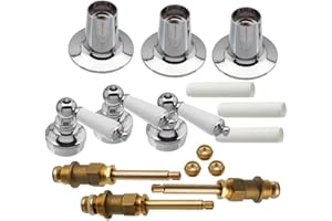 DANCO Trim Kit for Price Pfister Triple-Handle Tub and Shower Faucets, 3-Handle, Porcelain, 1-Pack Kit (39695), Chrome