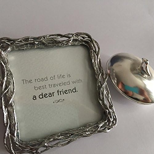 [Wishnest by Alise Sheehan] Bird Nest Photo Flame and Oval Keepsake Wish Box 2 pcs Set ( Hand Craft / Silver Alloy )
