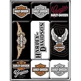 Harley Davidson Logos Set Of 9 Mini Fridge Magnets (na)