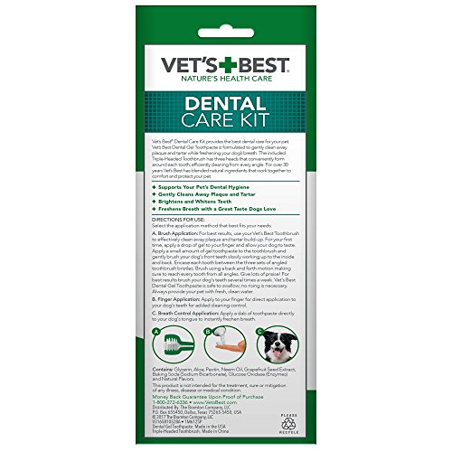 Vet's Best Complete Enzymatic Dental Care Gel & Toothbrush Kit for Dogs