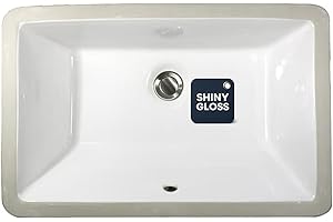 Nantucket Sinks UM-19x11-W 20.75" Undermount Bathroom Sink – Rectangular White Bowl Bath Vanity Sink, 19" x 11" Interior, w Overflow, High Gloss Vitreous China, Scratch & Stain Resistant – Great Point