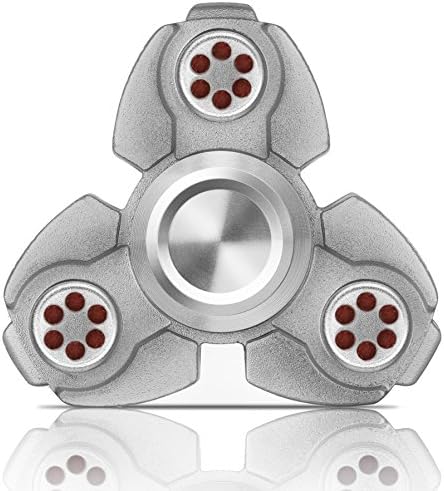 KYELSSA EDC Fidget Spinner Toy Stress Reducer Ceramic Bearing - Perfect For ADD,ADHD，Anxiety, and Autism Adult Children - Silver