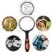 XDGOOD Magnifying Glass 4X Reading Handheld Magnifier, Premium Non-Slip Soft Hand Shank Kids Magnifying Glass, Applied to Science, Books, Newspaper Reading, Insects, Hobby Observation Etc. 2.95in.