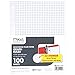 MATENIX Filler Paper, Loose Leaf Paper, Graph Ruled Paper, Q4, 100 Sheets, 10-1/2″ x 8″, Reinforced, White, 3 Pack (38040