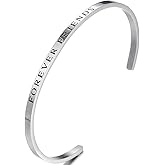 Jude Jewelers 4mm Width Stackable Stainless Steel Inspiration Encouragement Graduation Mantra Cuff Bangle Bracelet