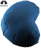 Zafu Crescent: Meditation Pillow with USA Buckwheat Hull Fill, Certified Organic Cotton- 6 Colors