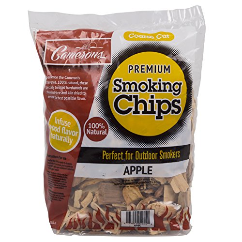 Apple Wood Smoker Chips (2 Pound Coarse ) - 100 Percent All Natural, Coarse Wood Smoking and Barbecue Chips