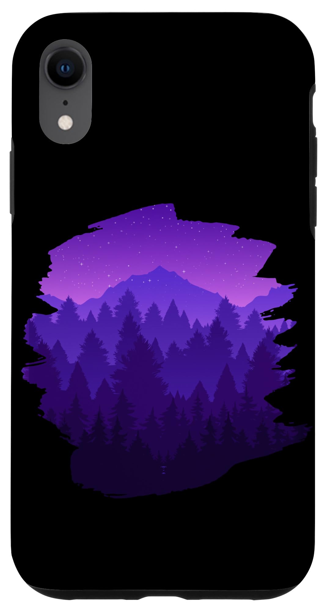 iPhone XR Mountain, Nature Trees and Forest by Night Case