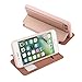 Nouske Swipe Case for iPhone 7 iPhone 8 with Stand/Window View/Magnetic Closing/TPU Bumper/Flip Full Cover Rose Gold