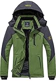 Wantdo Women's Waterproof Mountain Jacket Fleece Windproof Ski Jacket US L  Grass Green Large