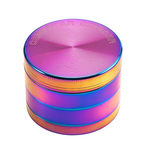 Grinder - 4 Pieces Zinc Alloy Pollen Weed Rainbow Grinders Tobacco Grinder Spice Grinder Herb Grinder Colorful Metal Smoking Crusher with magnetic top (2 INCH)