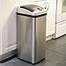 iTouchless 13 Gallon Automatic Touchless Sensor Kitchen Garbage Can with AC Adapter and Odor Filter Deodorizer, Includes Waterproof Reusable Vinyl Trash Sticker, Stainless Steel/13 Gal