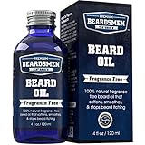 Beard Oil and Conditioner - Fragrance Free - Huge 4 oz Bottle - 100% Natural - Softens Your Beard and Stops Itching - With Five Nourishing All Natural Oils Including Argan Oil and Jojoba Oil!