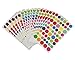 yueton 18 Sheets Colorful Heart Shape, Round Dots and Star Pattern Color Coding Labels Stickers