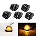 iJDMTOY Black-Out Smoked Lens Amber LED Illuminated Cab Roof Clearance Marker Lamps Compatible With Truck SUV 4x4, 5-Piece Roof Running Light Set Powered by (5) 5050-SMD LED Bulbs