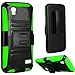 Huawei Pronto LTE H891L / G620 Case, Huawei Vision 3 LTE Case, Luckiefind Hybrid Armor Stand Case with Holster and Locking Belt Clip, Stylus Pen, Screen Protector (Holster Green)
