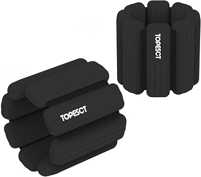 TOPESCT Adjustable Wrist Weights Set of 2 1 lb Each Black