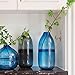 CASAMOTION Optic Hand Blown Solid Color Art Glass Vase, Gift Boxed, Blue, 12 Inch