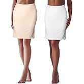 2 Pieces Half Slips for Women Underskirt with Short Lace Trim Lace Half Slip Dress for Under Dresses