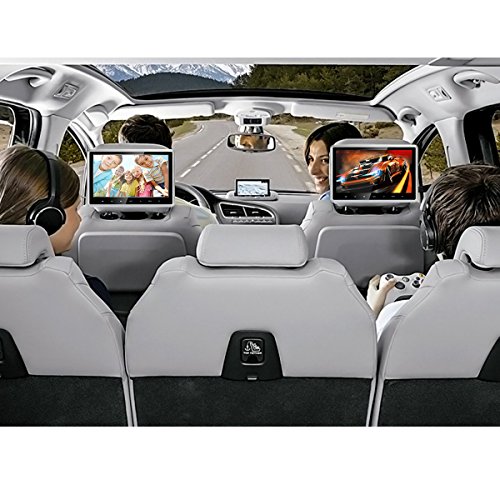 Car DVD Player 10.1 inch Ultra-Thin HD Vehicle Headrest DVD Player Monitor Backseat in Car Entertainment System for Kids with HDMI USB SD Remote (CL101DVD)