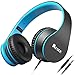 IAXSEE I70 Headphones with Microphone and Volume Control for Kids Boys Lightweight Adjustable Headsets for iPad iPod Android Cell Phones Laptop Tablet Computer(Black Blue)